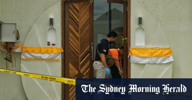 Sanar Ghanim (detalhe) após o tiroteio e o salão de beleza South Yarra de seu parceiro, que foi bombardeado um mês depois, quando ele retornava a Melbourne.