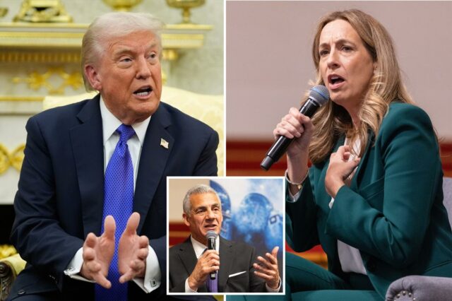 Trump critica o 'terrível' Mikie Sherrill e insta os eleitores Trump critica o 'terrível' Mikie Sherrill e insta os eleitores de NJ a apoiarem Jack Ciattarelli para governador