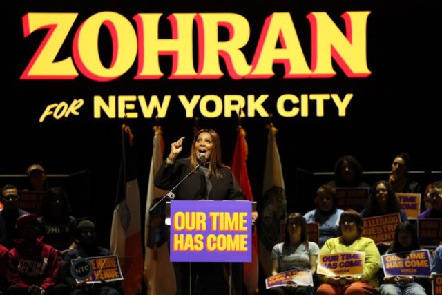 Trump e Epstein brincam antes de Letitia James Rally Discurso Flicker Rindo 

