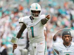 Tua Tagovailoa admite ‘erro’ ao expor a roupa suja dos Golfinhos Tua Tagovailoa nº 1 do Miami Dolphins enfrenta o Los Angeles Chargers durante o quarto período no jogo no Hard Rock Stadium em 12 de outubro de 2025 em Miami Gardens, Flórida.