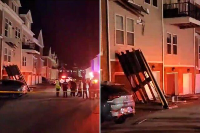 Dez pessoas foram hospitalizadas quando uma varanda desabou perto do campus da Universidade de Cincinnati na noite de sexta-feira. 