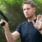 Rastreador de recursos Justin Hartley Colter saindo do banho sem camisa