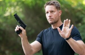 Veja os melhores minutos de Justin Hartley como Colter na Struck Collection ‘Tracker’ da CBS Rastreador de recursos Justin Hartley Colter saindo do banho sem camisa