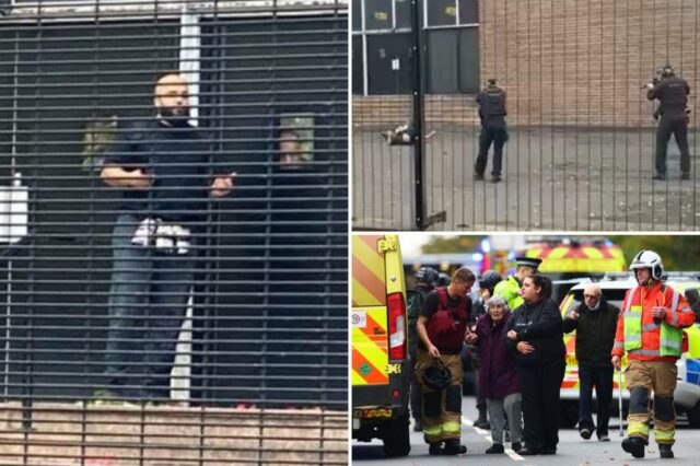 Vídeo chocante mostra policial gritando freneticamente com a multidão porque o atacante de Manchester 'tem uma bomba'

