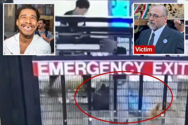 Vídeo repugnante da surra de imigrante italiano no metrô de Nova York mostra suspeito pisoteando-o pelo menos uma dúzia de vezes

