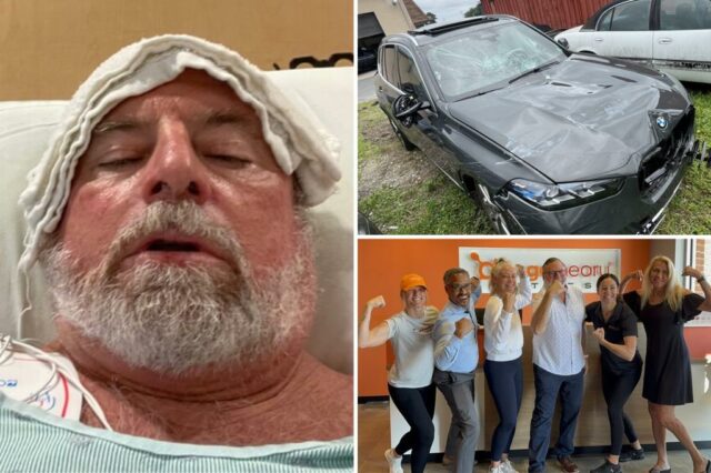 Virginia Man experimentando um ataque cardíaco maciço enquanto dirige acidentes na porta do cardiologista no golpe de sorte 'milagrosos'

