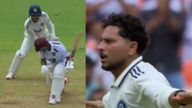 Vista | Índia vs Índias Ocidentais: Kuldeep Yadav Hoodwinks Shai Hope with Dogleg 


