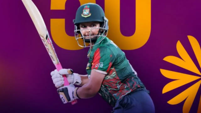 WC 2025 da ODI: o Knock de 60 corridas da ASSARY AIDA BANGLADESH CRUISE NAVE DE 178 RUNS 

