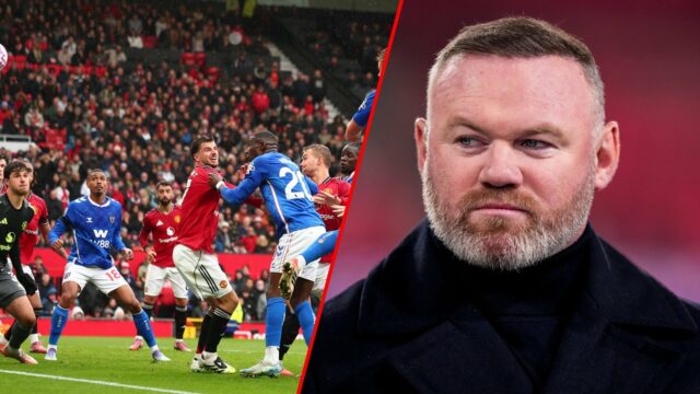 O ex -jogador de futebol e especialista em TV para a Amazon Prime Wayne Rooney analisa antes da partida da Liga dos Campeões entre PSV Eindhoven e Arsenal no Philips Stadion em 2025 em Eindhoven, Holanda.