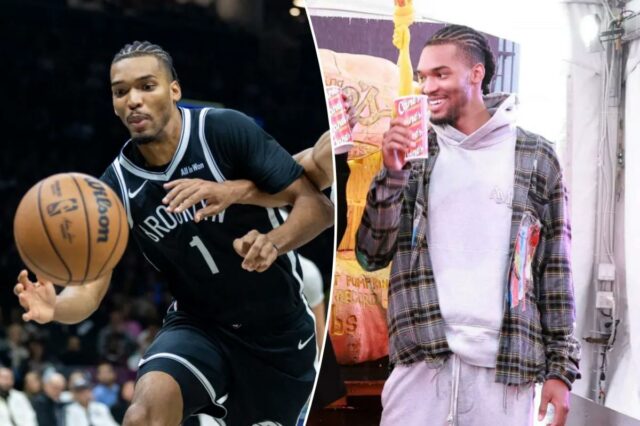 Ziaire Williams sofre uma fratura “leve” nas costas, mas está Terance Mann e Ziaire Williams participam da inauguração da maior abóbora do país pela Raising Cane com amigos famosos em Military Island, Times Square, em 30 de outubro de 2025, na cidade de Nova York.