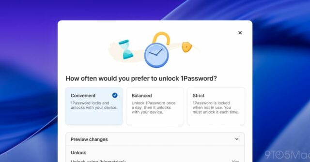 1Password agora permite desbloquear automaticamente seu cofre ao desbloquear seu Mac
