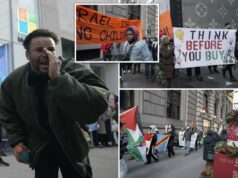 4 presos enquanto manifestantes anti-Israel turbulentos perturbam os compradores da Black Friday na elegante Quinta Avenida de Nova York 4 presos enquanto manifestantes anti-Israel turbulentos perturbam os compradores da Black Friday na elegante Quinta Avenida de Nova York