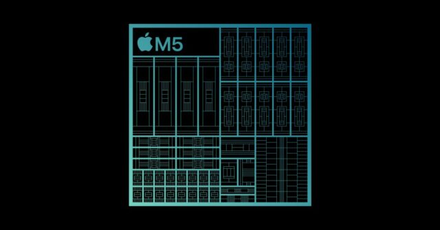 A coisa mais impressionante sobre o chip M5 não é encontrada dentro do MacBook Pro | Layout do chip M5 mostrado no gráfico da Apple