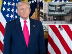 A BBC pede desculpas a Trump pelo discurso editado seletivamente em 6 de janeiro – mas se recusa a pagar enquanto a ameaça de um processo de US$ 1 bilhão se aproxima O presidente Donald Trump observa antes de assinar uma ordem executiva sobre crianças e famílias adotivas.