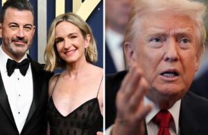 A esposa de Jimmy Kimmel se lembra de ter contado aos filhos sobre a suspensão do programa e o corte de membros da família que votavam em Trump: ‘Meu marido está lá fora, lutando contra esse homem’ A esposa de Jimmy Kimmel se lembra de ter contado aos filhos sobre a suspensão do programa e o corte de membros da família que votavam em Trump: 'Meu marido está lá fora, lutando contra esse homem'