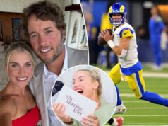 A esposa de Matthew Stafford, Kelly, atualiza o podcast com intervalo indefinido logotipo de fantasia azarão