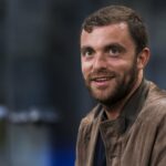 O Manchester United tem como alvo Ederson comemorando durante a partida entre Lazio e Atalanta, no Stadio Olimpico, em Roma, Itália, em 2023.