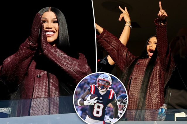 A grávida Cardi B enlouquece ao torcer pelo namorado Stefon A grávida Cardi B enlouquece ao torcer pelo namorado Stefon Diggs no jogo Patriots-Falcons