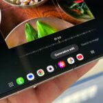 A frente e a traseira de um telefone Galaxy com estrelas de desenho riscadas no fundo