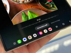 A maioria dos usuários do Galaxy não usa recursos de edição de fotos com IA A frente e a traseira de um telefone Galaxy com estrelas de desenho riscadas no fundo