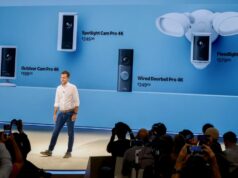 A nova ferramenta Familiar Faces das câmeras circulares viola as leis estaduais de privacidade, dizem especialistas em privacidade câmeras circulares em exibição no evento de lançamento em Nova York