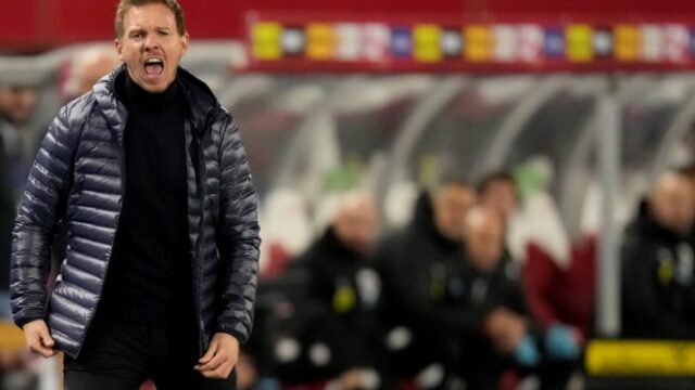 A reação de Julian Nagelsmann após a seleção alemã garantir ingressos para a Copa do Mundo de 2026
