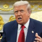 O presidente dos EUA, Donald Trump, fala sobre seu acordo de investimento com a Arábia Saudita na Casa Branca na terça-feira.