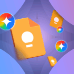 Smartphone exibindo o logotipo NotebookLM na parte superior de blocos de anotações abertos, cercado por notas do Google Keep.