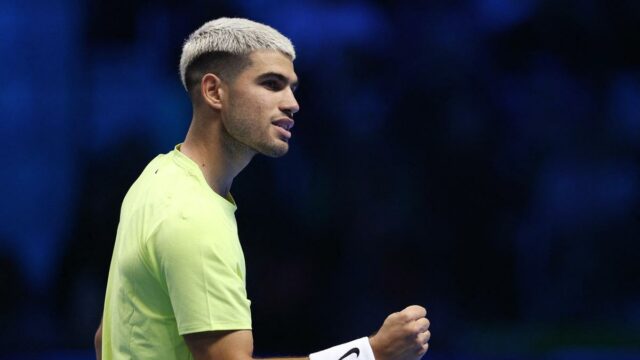 Alcaraz feliz por enfrentar Musetti em vez de Djokovic no ATP Finals
