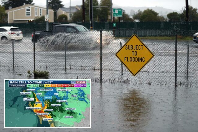 Alertas de evacuação emitidos na Califórnia sobre ameaça de inundação atmosférica em rios
