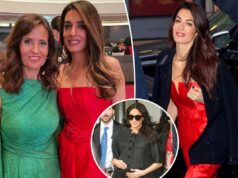 Amal Clooney traz de volta o macacão com cinto vermelho que usou no chá de bebê de Meghan Markle Amal Clooney traz de volta o macacão com cinto vermelho que usou no chá de bebê de Meghan Markle