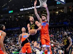 Análise instantânea do Warriors: o retorno de Steph Curry não é suficiente para evitar a derrota do OKC OKLAHOMA CITY, OKLAHOMA - 11 DE NOVEMBRO: Shai Gilgeous-Alexander #2 do Oklahoma City Thunder tenta um chute na frente de Jimmy Butler III #10 do Golden State Warriors durante o primeiro tempo no Paycom Center em 11 de novembro de 2025 em Oklahoma City, Oklahoma. NOTA AO USUÁRIO: O Usuário reconhece e concorda expressamente que, ao baixar e/ou usar esta fotografia, o Usuário está concordando com os termos e condições do Contrato de Licença da Getty Images. (Foto de Joshua Gateley/Getty Images)