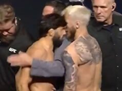 Arman Tsarukyan, do UFC, dá cabeçada em Dan Hooker em altercação de pesagem selvagem 112125_arman_dan_ufc_kal_v2