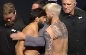 Arman Tsarukyan, do UFC, dá cabeçada em Dan Hooker em altercação de pesagem selvagem 112125_arman_dan_ufc_kal_v2