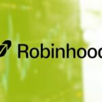 As finanças do Robinhood Q3 destacam a parceria Kalshi com crescimento de 100%. Logotipo do Robinhood no topo da imagem genérica dos gráficos de previsão do mercado