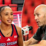 Daniela Abies fala no media day na Carnesecca Arena, quinta-feira, 16 de outubro de 2025.