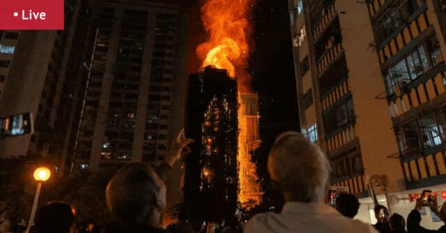 Atualizações AO VIVO sobre incêndio em Hong Kong: vários mortos Os bombeiros combatem o fogo.