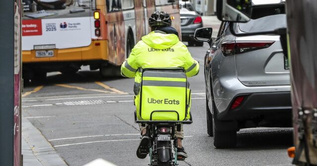Motorista do Uber Eats em Melbourne