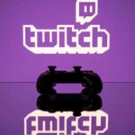 Twitch logo reflection with a controller