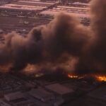 Avião de carga cai no aeroporto americano de Louisville, provocando uma enorme bola de fogo