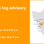 Aviso de nevoeiro denso emitido para East Bay Interior Valleys até quarta-feira ao meio-dia – visibilidade limitada a 1/4 de milha