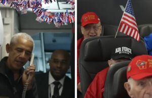 Barack Obama surpreende avião cheio de veteranos em viagem a Washington DC barack-obama-kal-11-11-2025