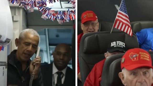 Barack Obama surpreende avião cheio de veteranos em viagem a barack-obama-kal-11-11-2025