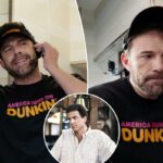 Ben Affleck filmando novo anúncio do Dunkin no Super Bowl com Jennifer Aniston, Tom Brady, estrelas de 'Seinfeld' e 'Cheers': fontes
