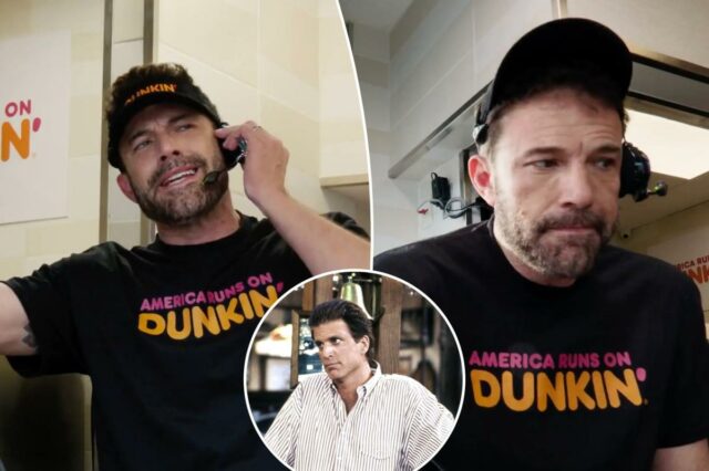 Ben Affleck filmando novo anúncio do Dunkin no Super Bowl com Jennifer Aniston, Tom Brady, estrelas de 'Seinfeld' e 'Cheers': fontes
