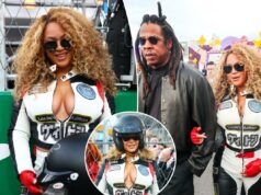 Beyoncé chama a atenção com equipamentos de corrida justos ao chegar ao Grande Prêmio de F1 com Jay-Z Beyoncé chama a atenção com equipamentos de corrida justos ao chegar ao Grande Prêmio de F1 com Jay-Z