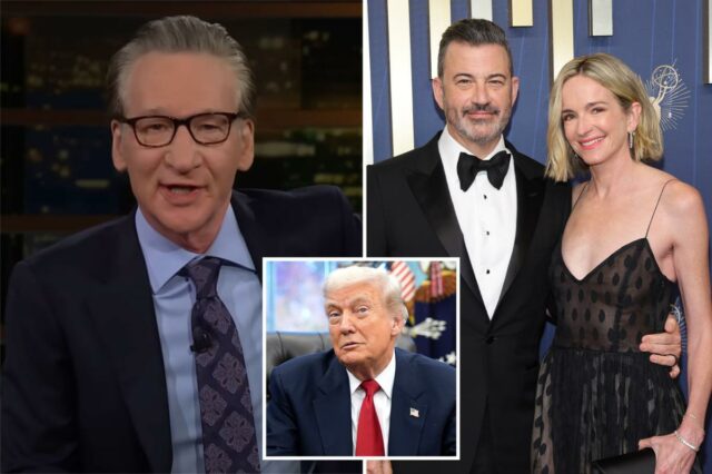 Bill Maher critica a esposa de Jimmy Kimmel por seu ‘ultimato’ para parentes que votam em Trump
