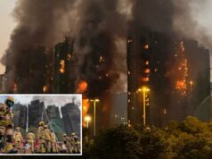 Bombeiros de Hong Kong fazem busca final por sobreviventes depois que incêndio devastador em torre de apartamentos mata 94 Bombeiros de Hong Kong fazem busca final por sobreviventes depois que incêndio devastador em torre de apartamentos mata 94