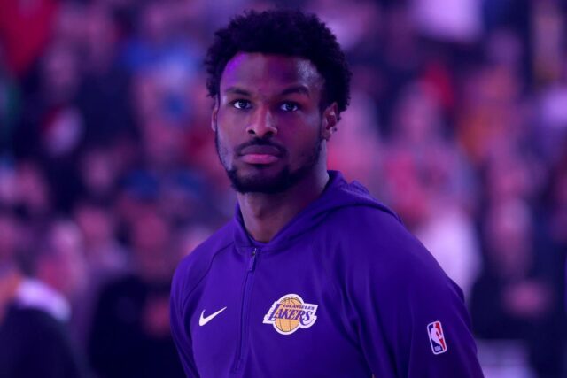 los angeles lakers star bronny james against portland trail blazers