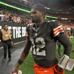 Shedeur Sanders #12 of the Cleveland Browns.